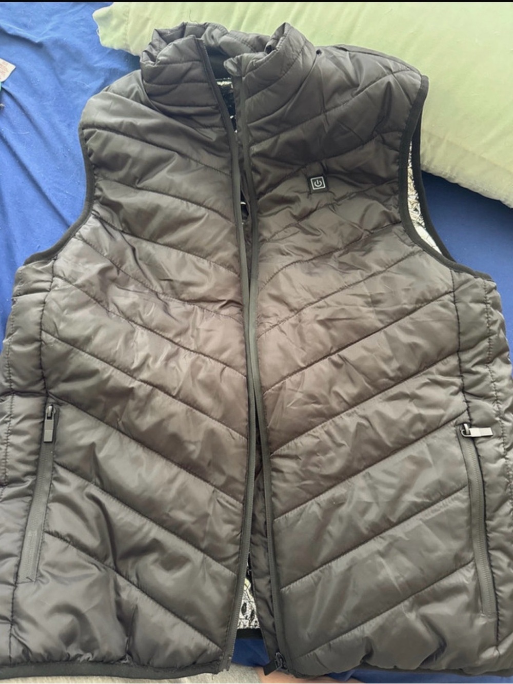 Power Heated Men's Quilted Puffer Vest - Black